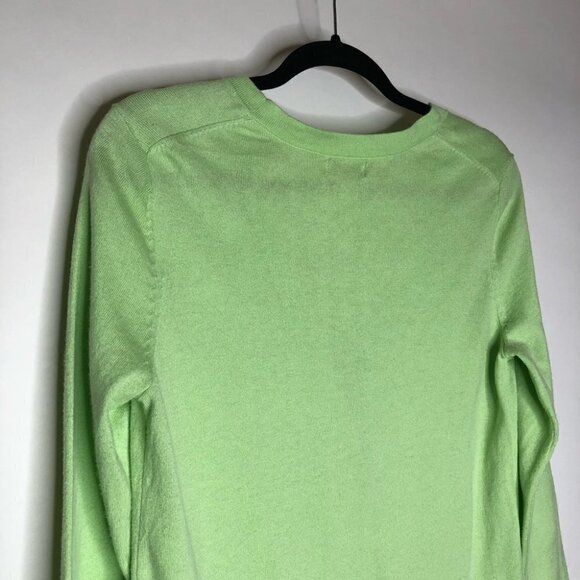 Old Navy Bright Lime Green Long Pocket Button Down Cardigan Cozy Sweater SIZE M - Picture 4 of 13